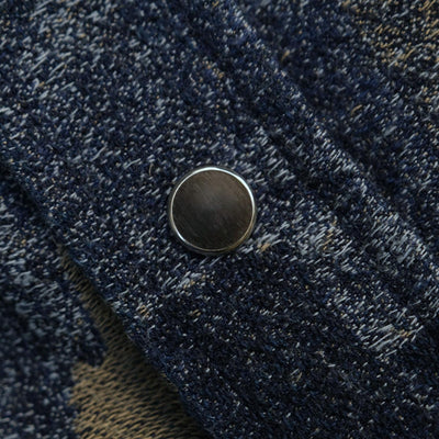 Pure Blue Japan Indigo Jacquard Boro Western Shirt