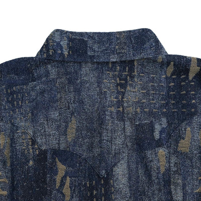 Pure Blue Japan Indigo Jacquard Boro Western Shirt