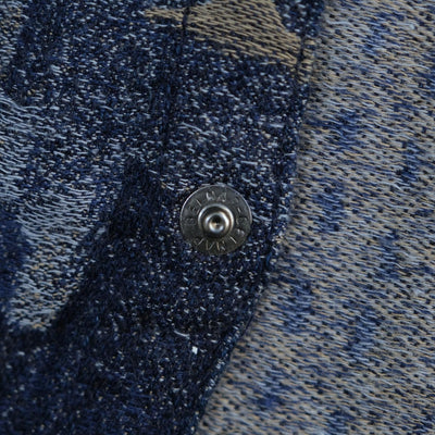 Pure Blue Japan Indigo Jacquard Boro Western Shirt