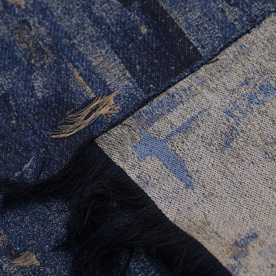 Pure Blue Japan Indigo Jacquard Boro Scarf