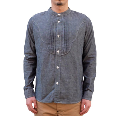 Pure Blue Japan 6oz. Selvedge Chambray Band Collar Shirt