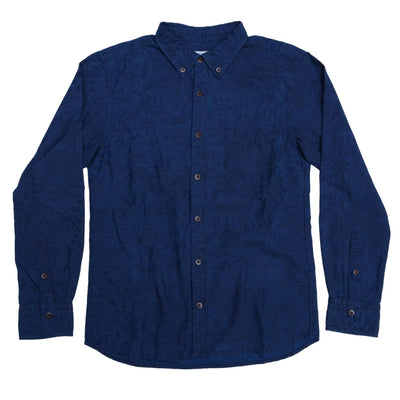 Momotaro Indigo Dyed Floral Jacquard Shirt