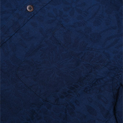 Momotaro Indigo Dyed Floral Jacquard Shirt