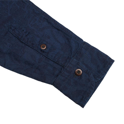 Momotaro Indigo Dyed Floral Jacquard Shirt