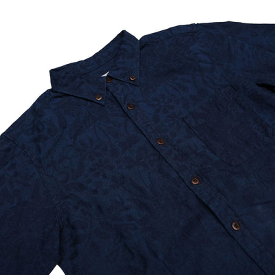 Momotaro Indigo Dyed Floral Jacquard Shirt