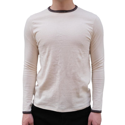 Loop & Weft Recycled Nep Plating Dot Seam L/S Tee (White)