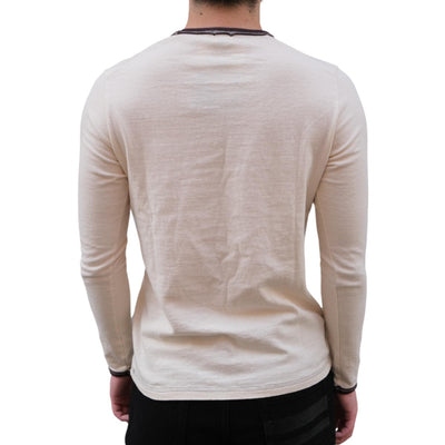 Loop & Weft Recycled Nep Plating Dot Seam L/S Tee (White)