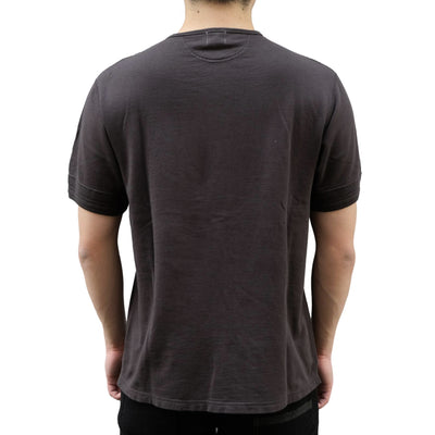 Loop & Weft Combed Yarn High Gauge Pile Crewneck Tee (Black)