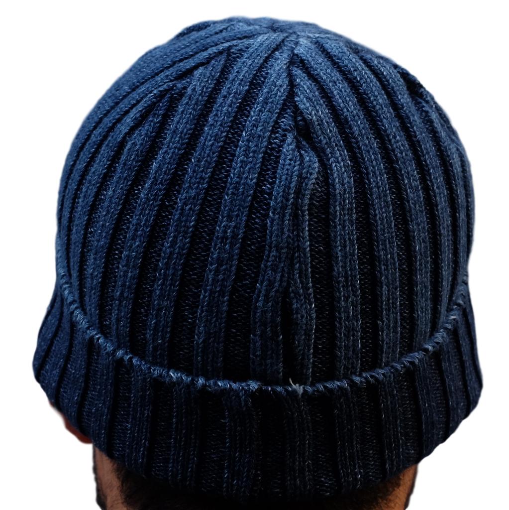 Studio D'Artisan Light Indigo Knit Beanie - Okayama Denim