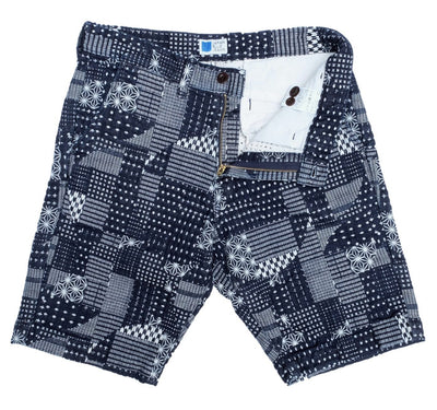 Japan Blue Indigo Patchwork Sashiko Shorts