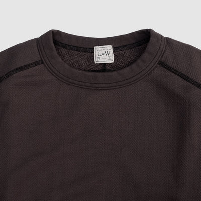 Loop & Weft Herringbone Pile Crewneck Sweatshirt (Black)