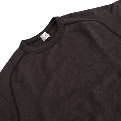 Loop & Weft Herringbone Pile Crewneck Sweatshirt (Black)