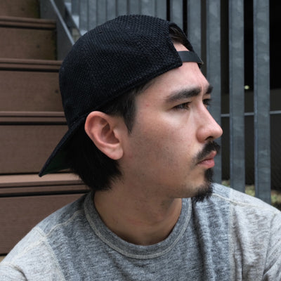 The Factory Made Sashiko 8-Panel Cap (Black)