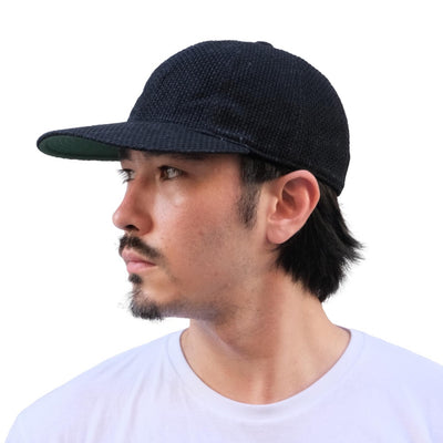 The Factory Made Sashiko 8-Panel Cap (Black)