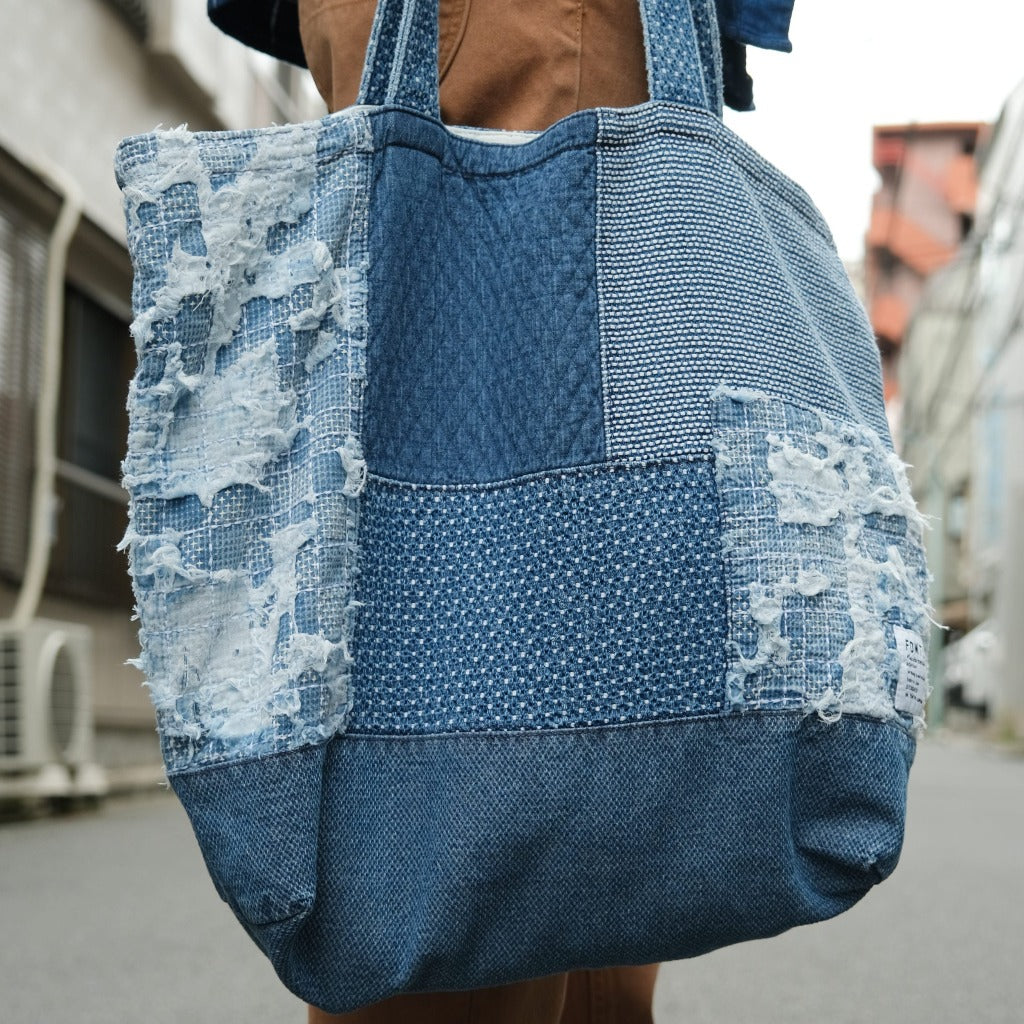 Patchwork shop tote bag