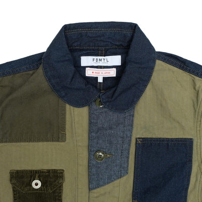 FDMTL Khaki x Indigo Patchwork Coverall