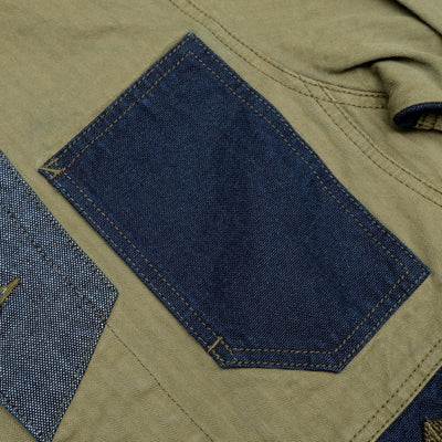 FDMTL Khaki x Indigo Patchwork Coverall