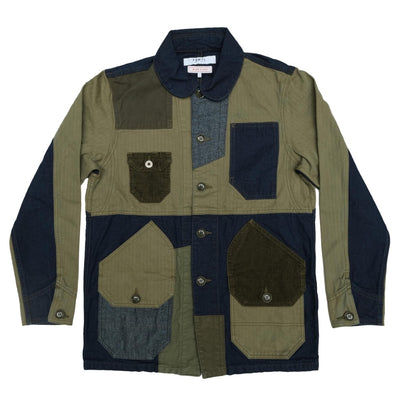 FDMTL Khaki x Indigo Patchwork Coverall