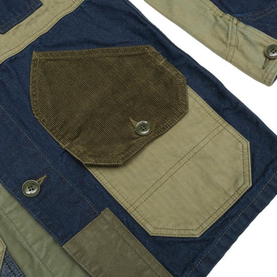 FDMTL Khaki x Indigo Patchwork Coverall