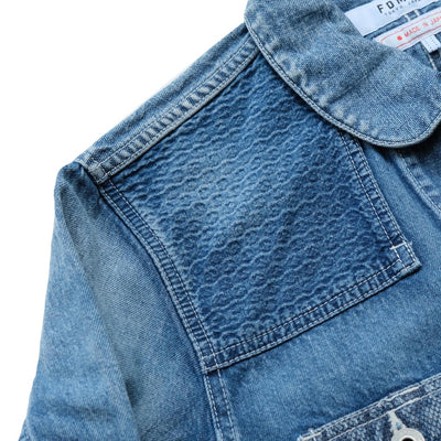 FDMTL "3 Year Wash" Indigo Patchwork Coverall