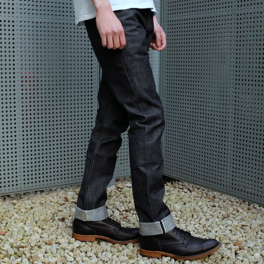 Full Count 1109BKBK Slim Straight Double Black Selvedge Denim