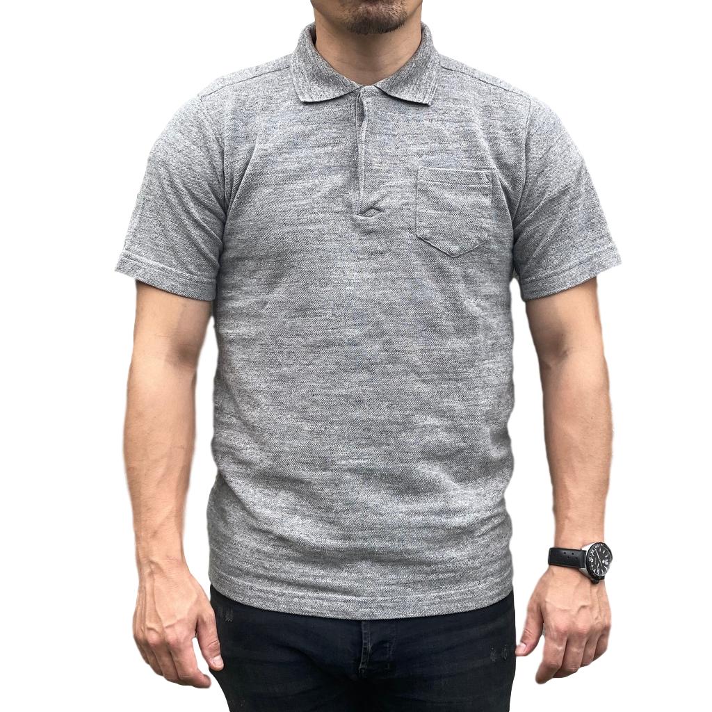 Paneled jersey polo top