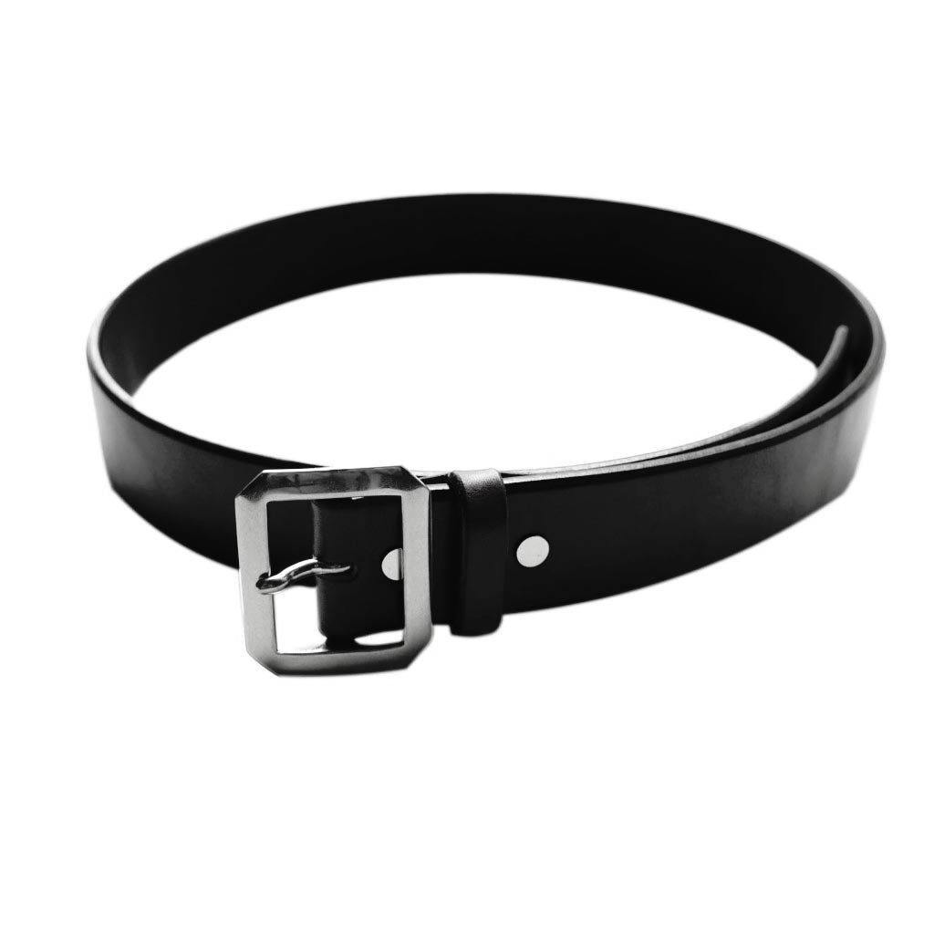 Inception Saddle Leather Garrison Belt (Black) Okayama Denim