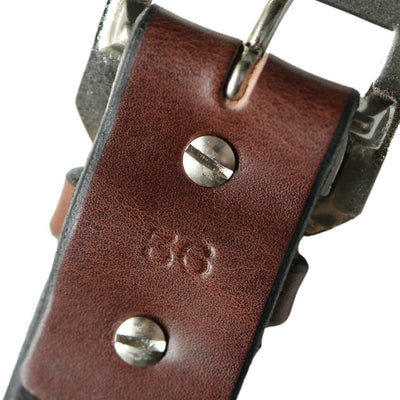 Inception Saddle Leather Garrison Belt (Brown)