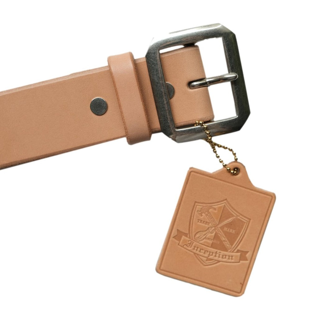 Inception Saddle Leather Garrison Belt (Natural) - Okayama Denim