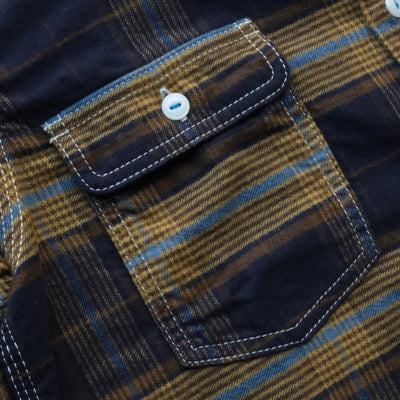Japan Blue Indigo Check Flannel Shirt
