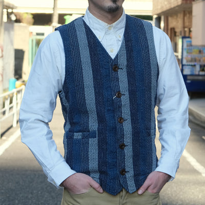 Studio D'Artisan "Noragi Kasuri Sashiko" Vest