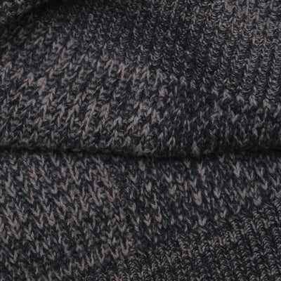 Loop & Weft Merino Lambswool Patchwork Turtleneck Sweater (Black)