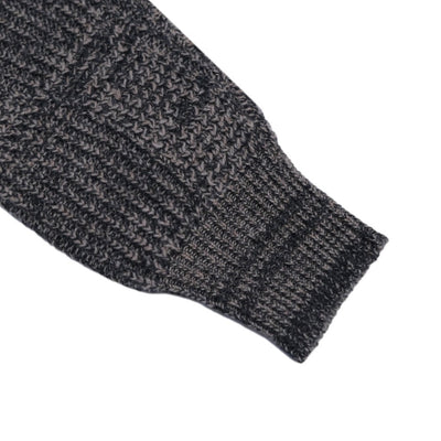 Loop & Weft Merino Lambswool Patchwork Turtleneck Sweater (Black)