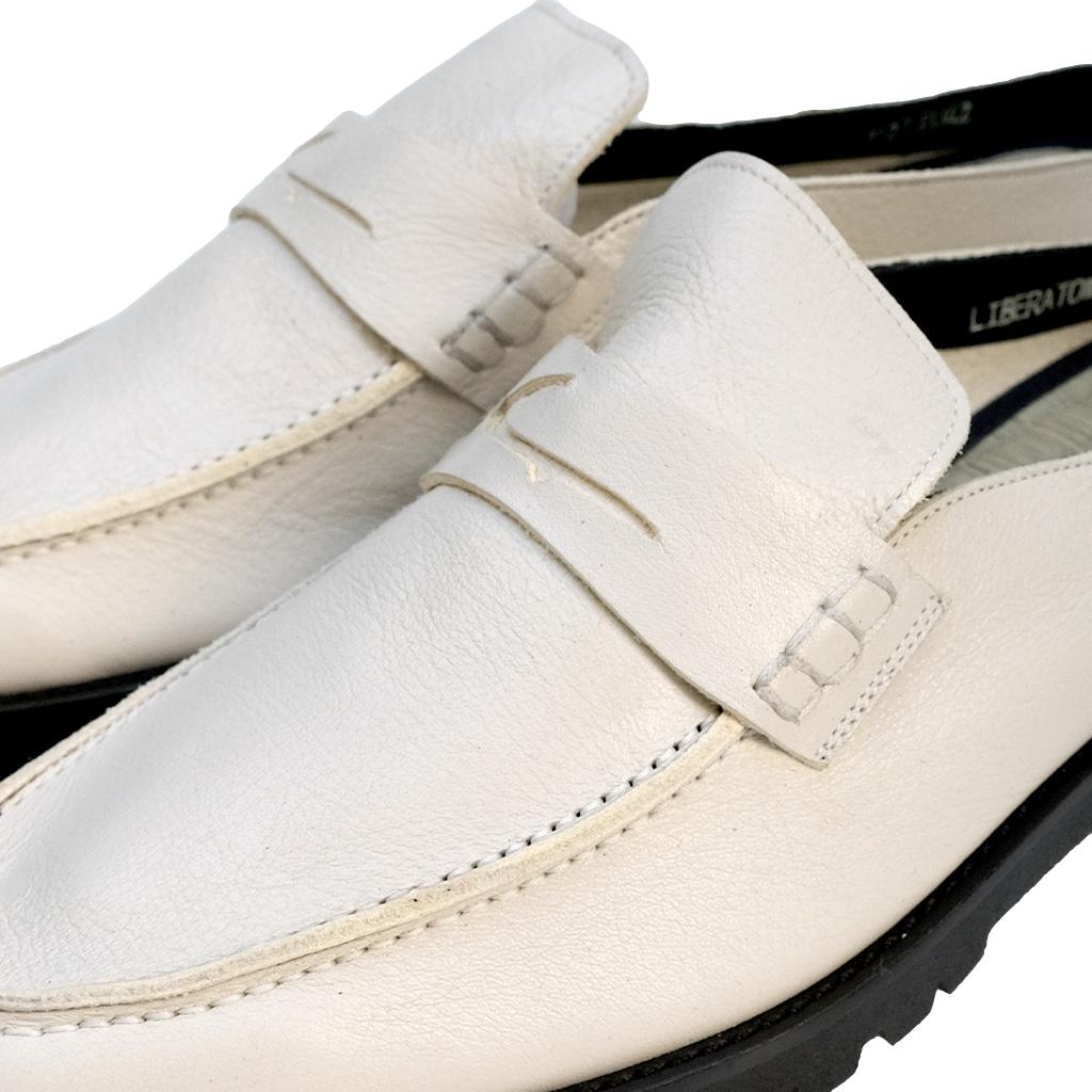 Liberato Slip-on Loafers (White) - Okayama Denim