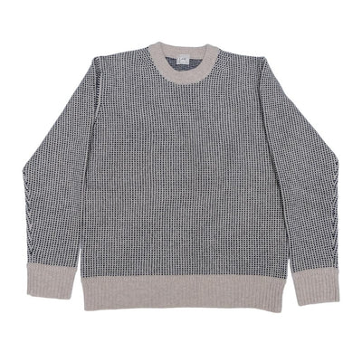 Loop & Weft Merino Lambswool Classic Birdseye Sweater (Navy)