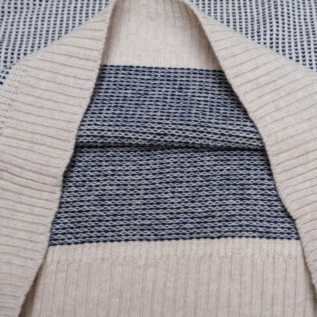 Loop u0026 Weft Merino Lambswool Classic Birdseye Sweater (Navy) - Okayama Denim