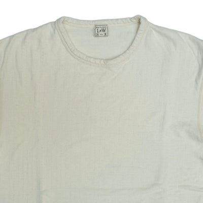 Loop & Weft Double Face Raw Edge Crewneck Tee (Ivory)