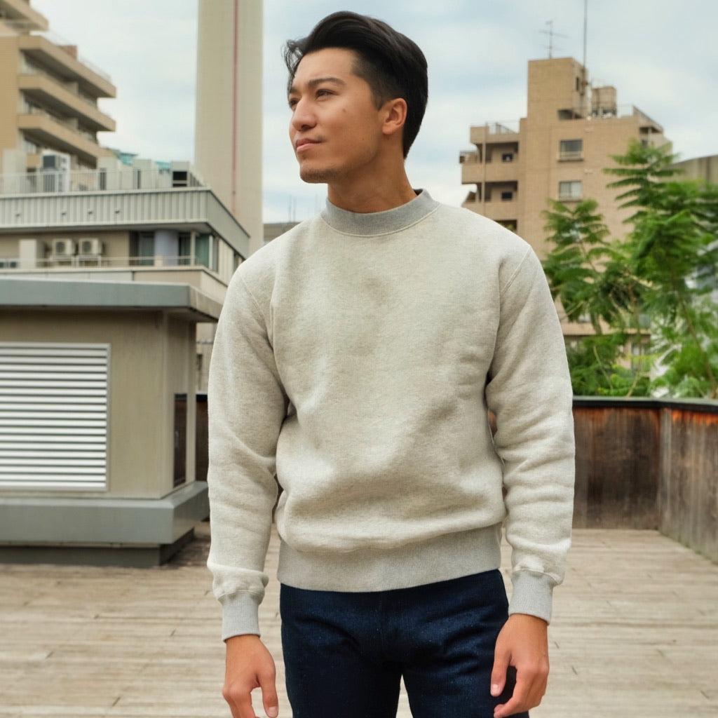 Loop & Weft Tompkins Knit Mock Neck Sweatshirt (Gray) - Okayama Denim