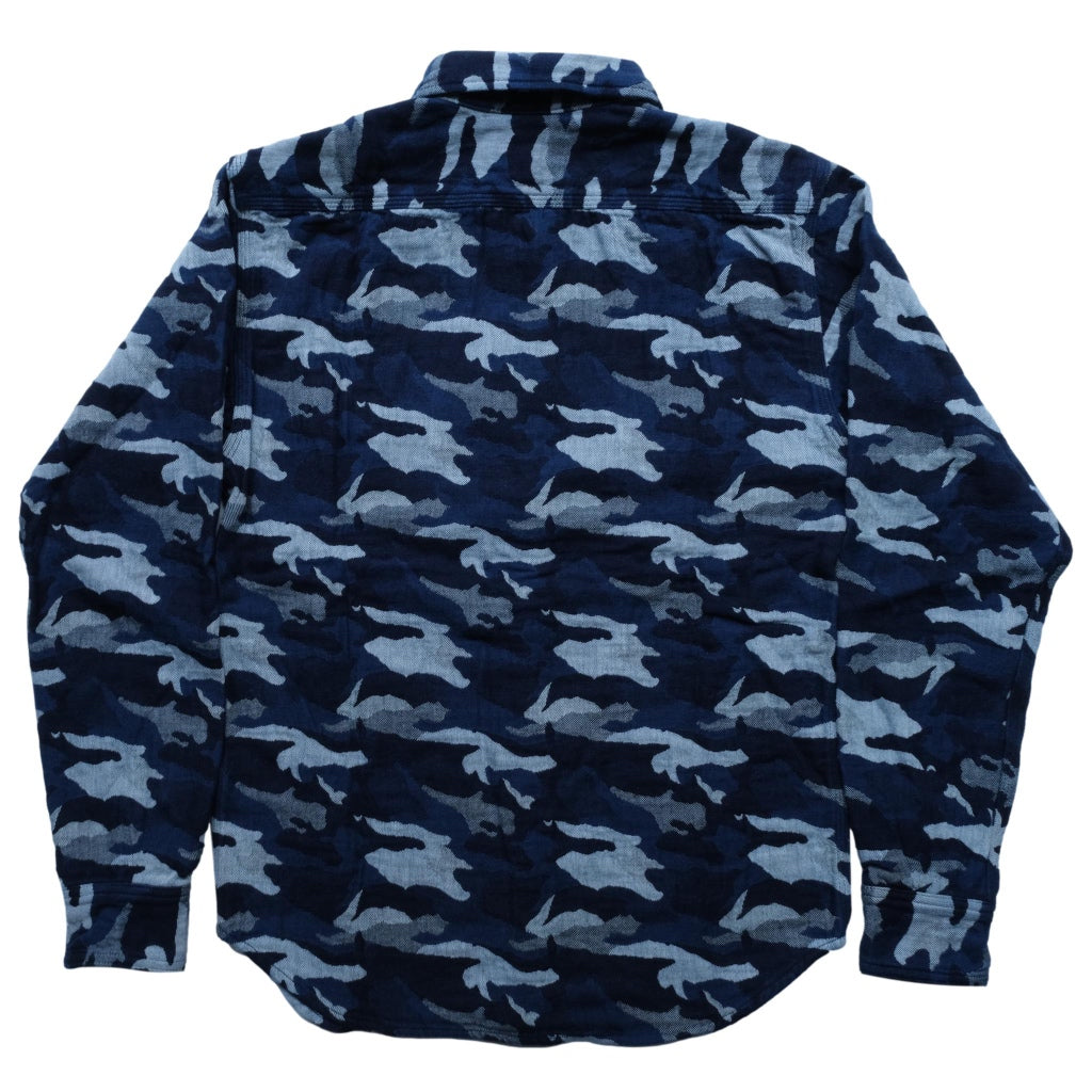 Momotaro Indigo Camo Jacquard Shirt