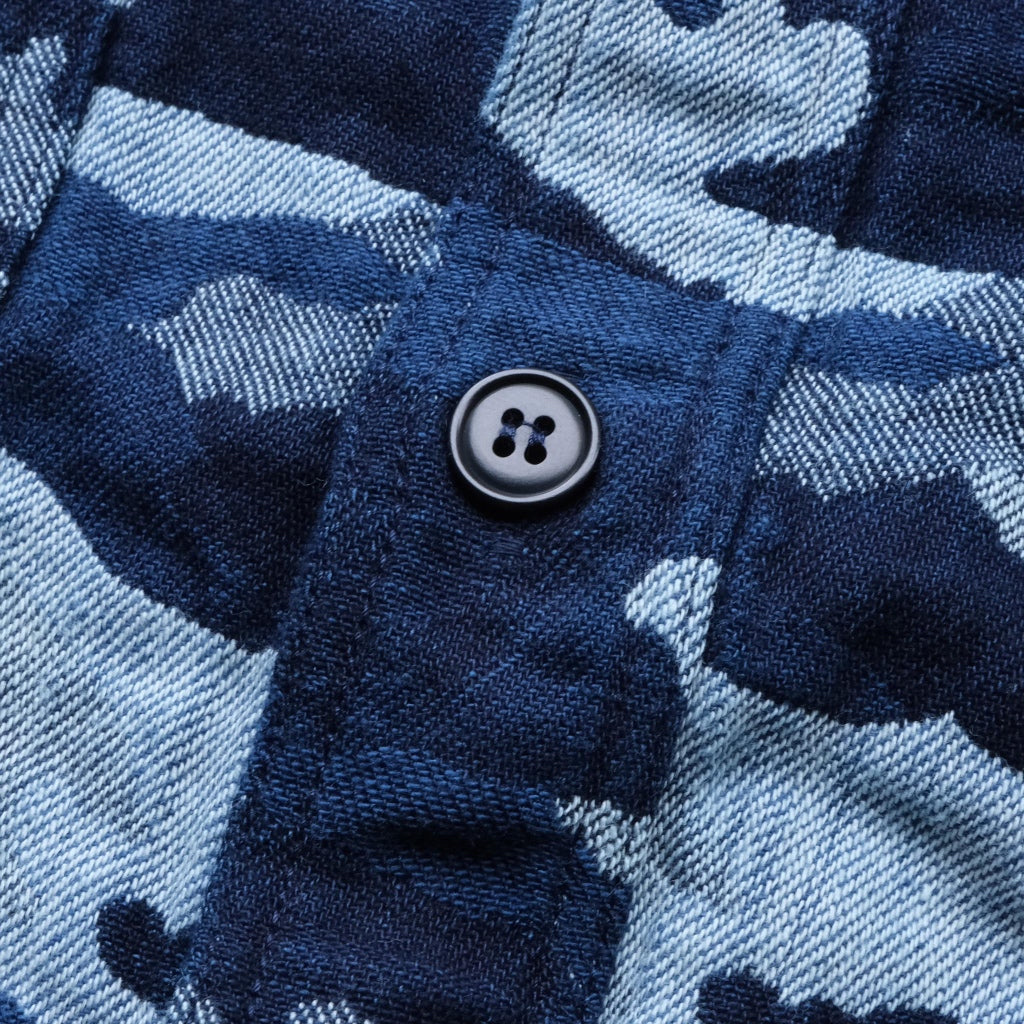 Momotaro Indigo Camo Jacquard Shirt