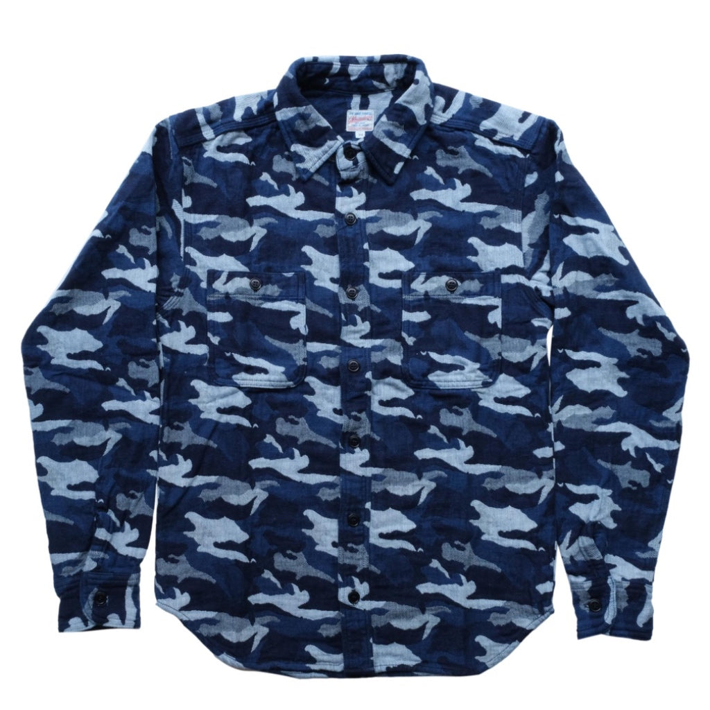 Momotaro Indigo Camo Jacquard Shirt