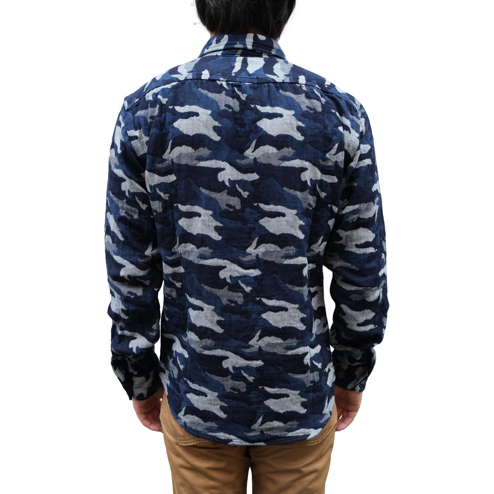Momotaro Indigo Camo Jacquard Shirt