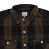 Momotaro Herringbone Check Flannel Shirt (Olive)