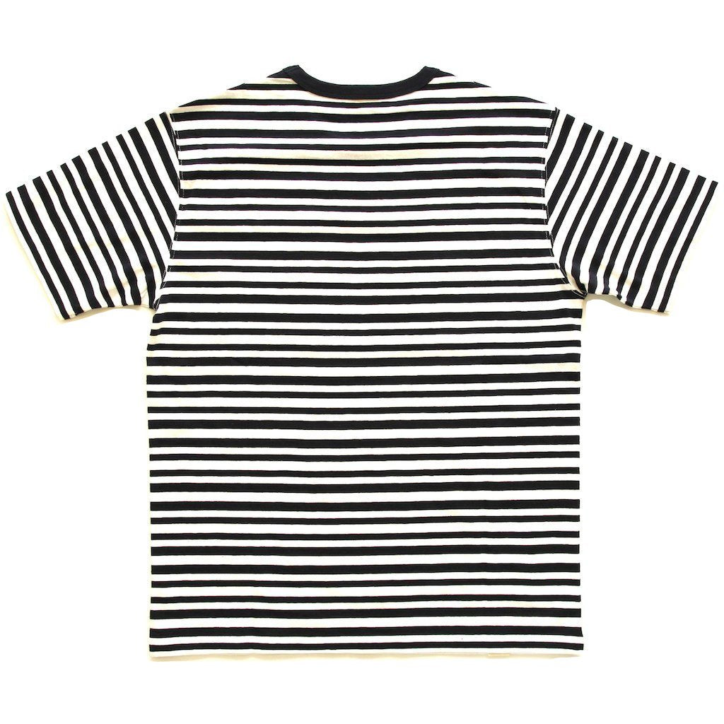 Momotaro Original Border Pocket Tee (Navy) - Okayama Denim T-Shirts - Selvedge