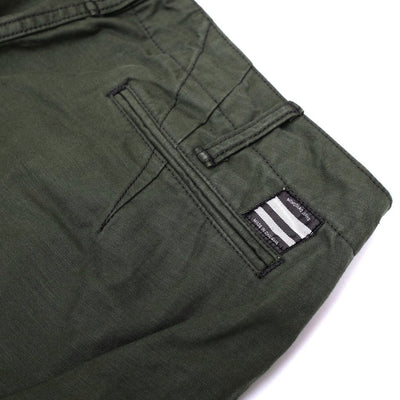 Momotaro Back Satin Olive Cargo Pants (Slim Tapered) - Okayama Denim Pants - Selvedge
