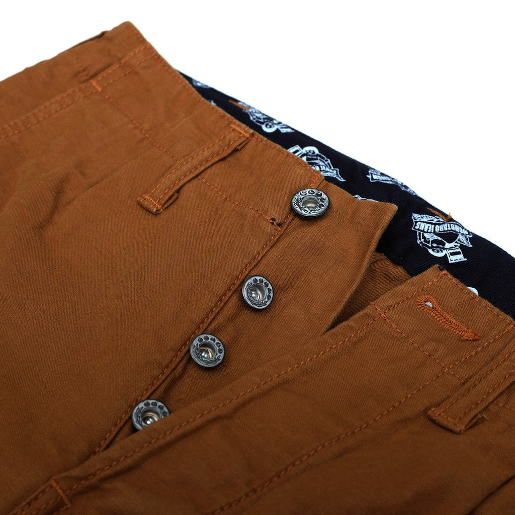 Momotaro Back Satin Brown Cargo Pants (Slim Tapered) 36 / Brown