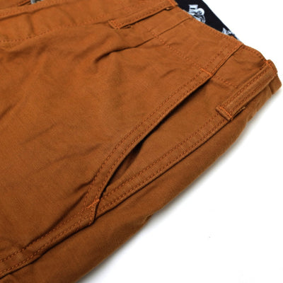 Momotaro Back Satin Brown Cargo Pants (Slim Tapered) - Okayama Denim Pants - Selvedge