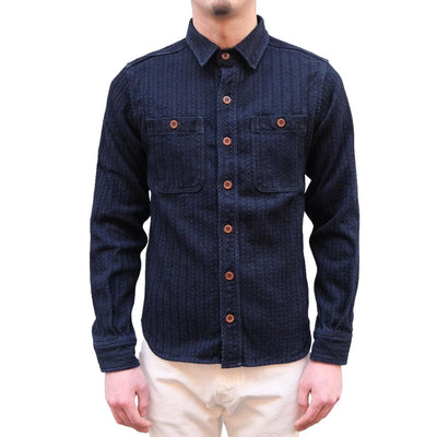 Momotaro Indigo Dobby Herringbone Shirt