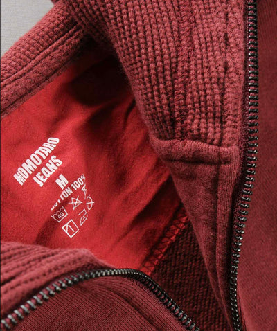 Momotaro 07-044 Heavyweight GTB Hoodie (Burgundy) - Okayama Denim Sweatshirt - Selvedge