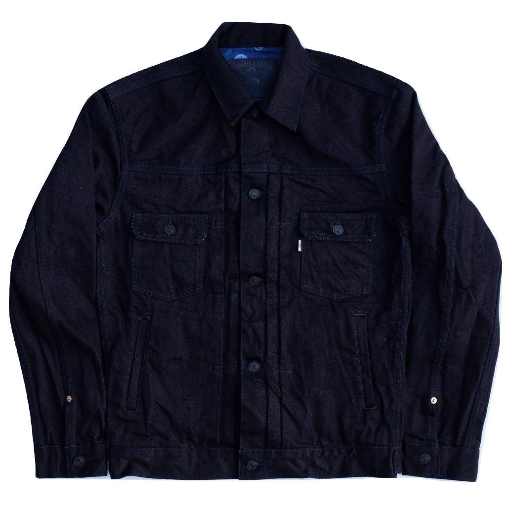 OD+MJ 15.7oz. Deep Indigo x Black Type 2 Mod Selvedge Jacket - Okayama Denim Jacket - Selvedge
